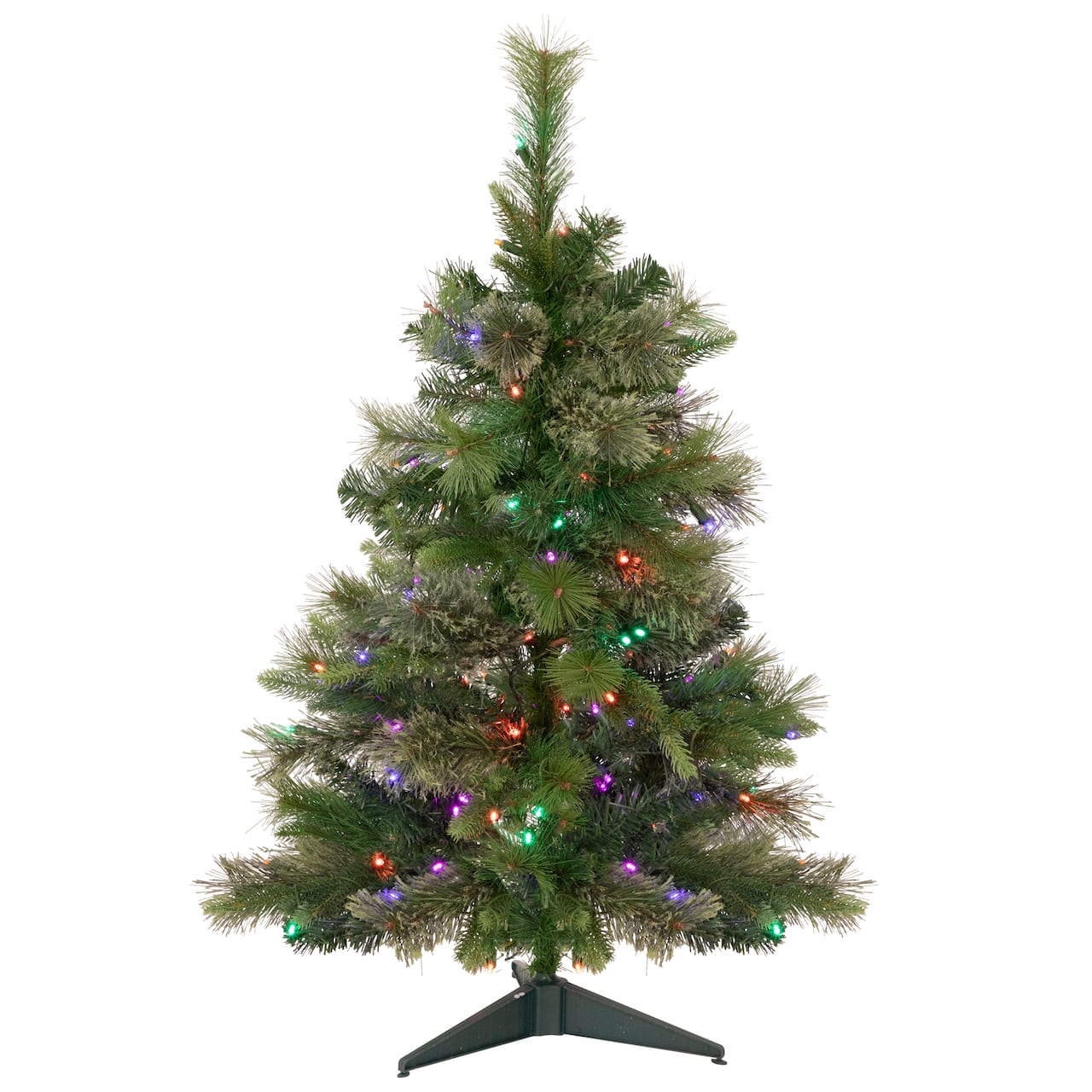 3ft. Pre-Lit Kingston Cashmere Pine Full Artificial Christmas Tree, Multicolor LED Lights
